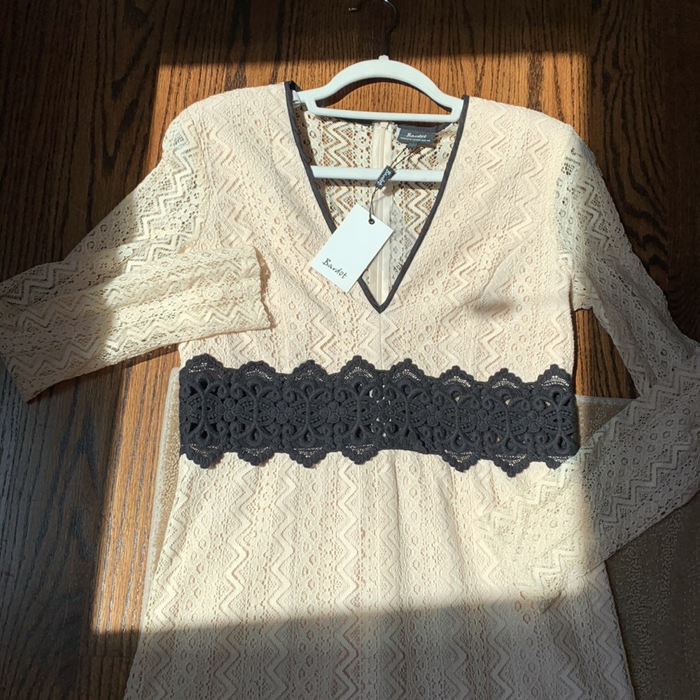 Bardot Bella Lace Dress in Limestone - Picture 11 of 12